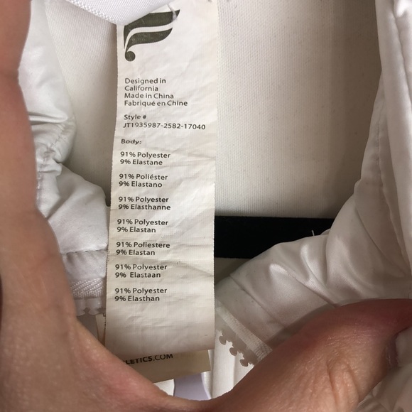 Fabletics white jacket with removable hood size medium side zipper detail - Picture 6 of 8